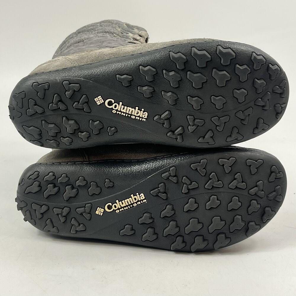 Columbia Womens Quilted Winter Snow Boots 7.5 Gray Waterproof Lace Up Suede - Picture 8 of 11
